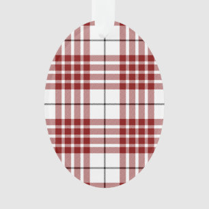 Buchanan tartan red white plaid ornament