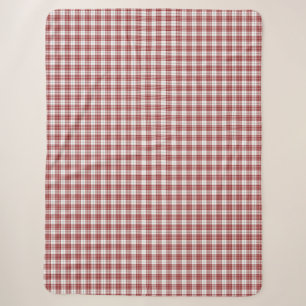 Buchanan tartan red white plaid sherpa blanket