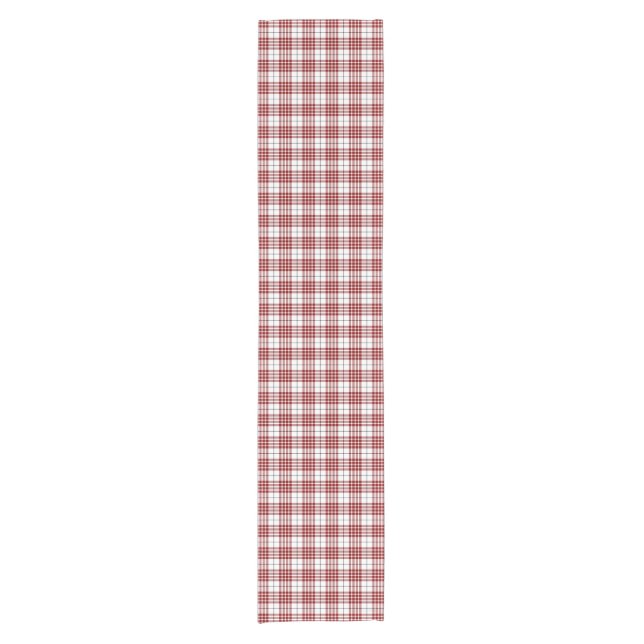Buchanan tartan red white plaid short table runner (Front)