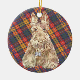 Buchanan Tartan Scottie Ceramic Ornament