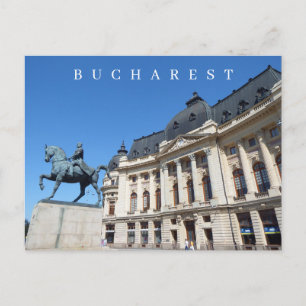 Bucharest Central University Library view postcard