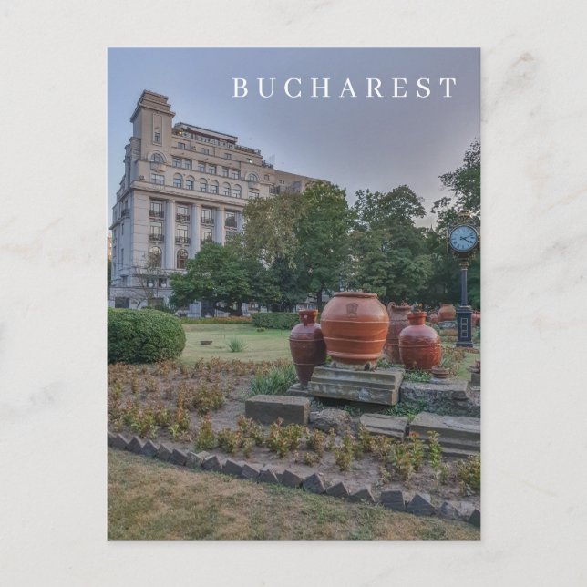 Bucharest Cismigiu Park view postcard (Front)