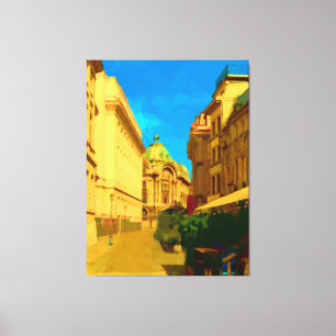 Bucharest City Digital Painting Canvas Print