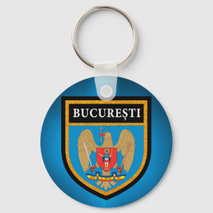 Bucharest  Flag Keychain
