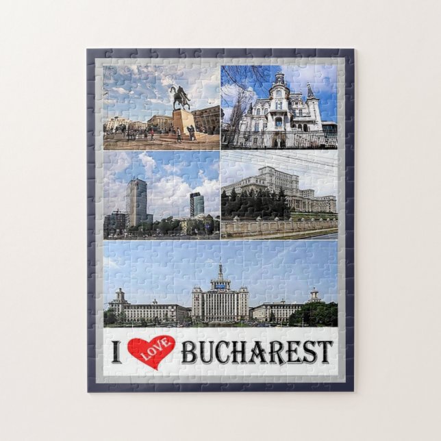 Bucharest - I Love - Romania - Jigsaw Puzzle (Vertical)