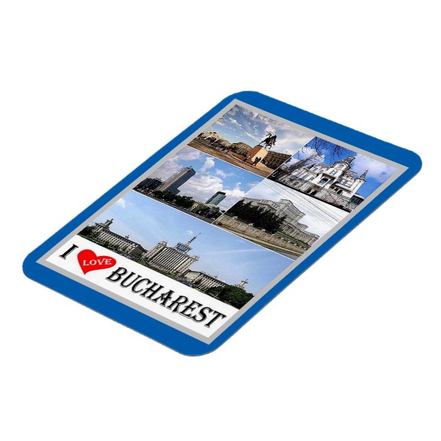 Bucharest - I Love - Romania - Magnet (Left Side)