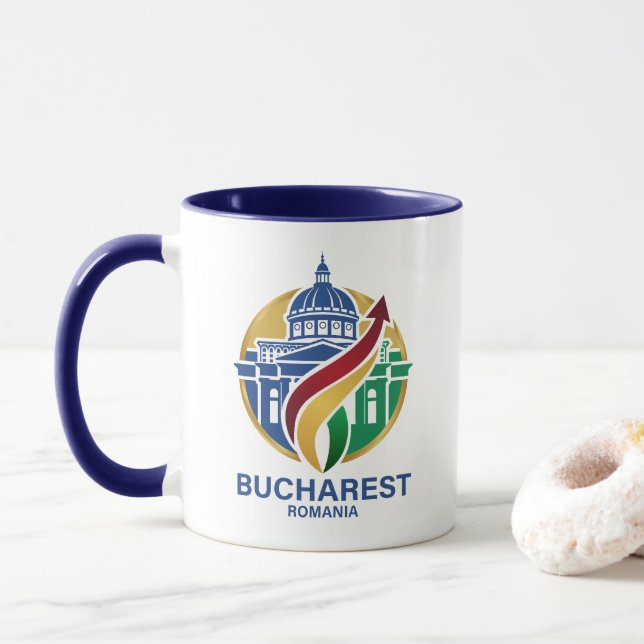 Bucharest Romania Eastern European Mug (With Donut)