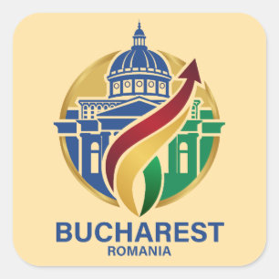 Bucharest Romania Eastern European Square Sticker