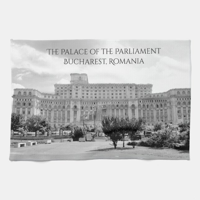 Bucharest, Romania Kitchen Towel (Horizontal)
