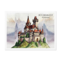 Bucharest Romania | Old Town Watercolor Art