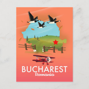 Bucharest Romania vacation map Postcard