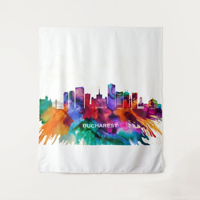 Bucharest Skyline Tapestry (Front)
