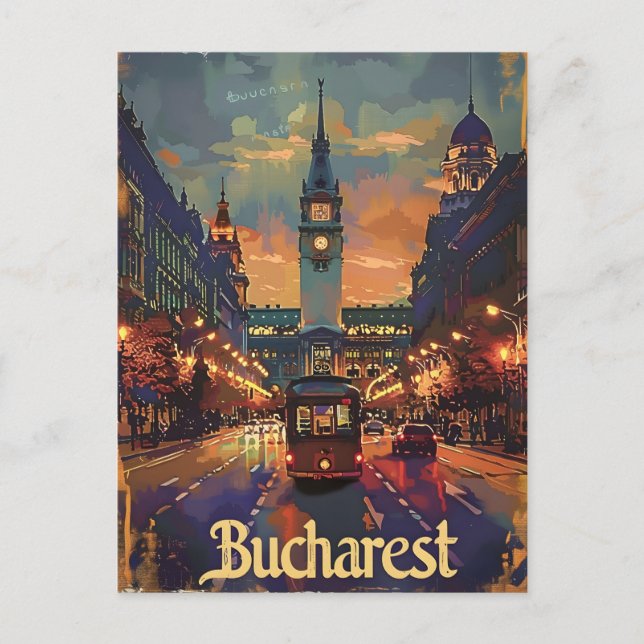 Bucharest Vintage Postcard (Front)
