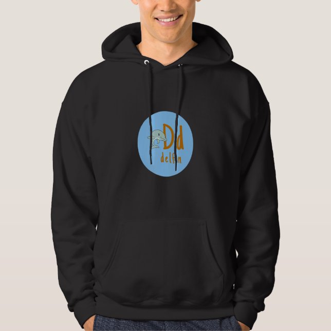 Buchstaben des deutschen Alphabets D Delfin Hoodie (Front)