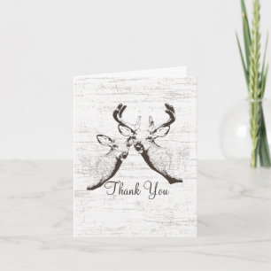 Buck and Doe Birch Tree Thank You Card