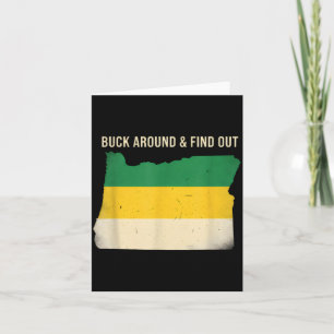 Buck Around Oregon Map Funny Wildlife Adventure Vi Card
