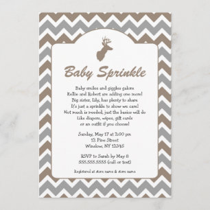Buck Baby Sprinkle invites, boy baby shower, deer Invitation