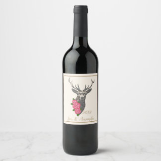 Buck & Buds BOHO Deer Wine Label