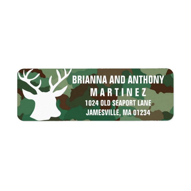 Buck & Camo Personalized Return Address Labels (Front)