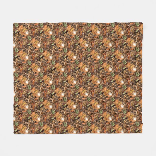 Buck Camouflage White Tail Deer Fleece Blanket (Front (Horizontal))