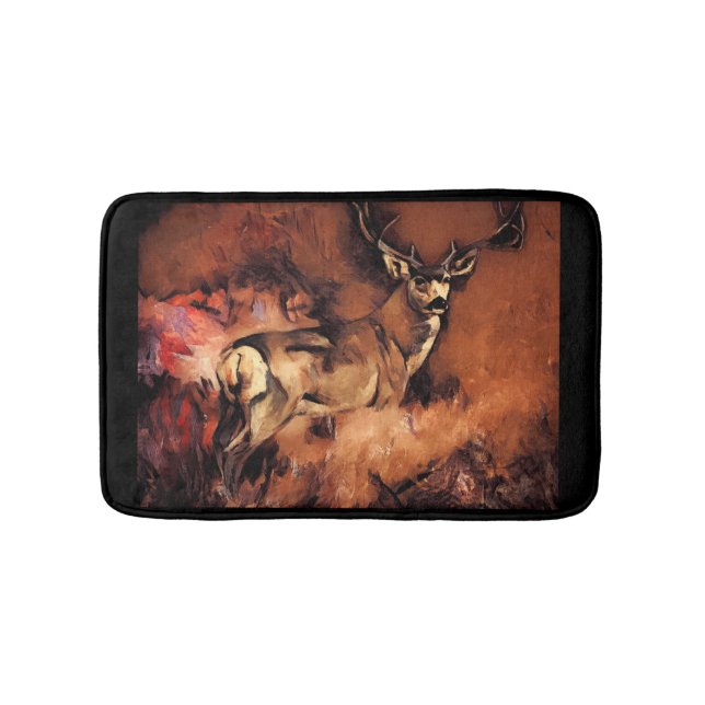 Buck Deer Art Bath Mat (Front)