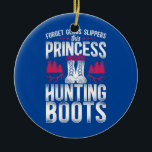 Buck Deer Hunting Hunter Girl Vintage Forget Ceramic Ornament<br><div class="desc">Buck Deer Hunting Hunter Girl Vintage Forget Glass Slippers Gift. Perfect gift for your dad,  mom,  papa,  men,  women,  friend and family members on Thanksgiving Day,  Christmas Day,  Mothers Day,  Fathers Day,  4th of July,  1776 Independent day,  Veterans Day,  Halloween Day,  Patrick's Day</div>