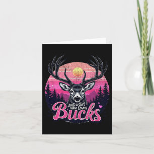 Buck Deer Hunting Hunter Girl Vintage Hunt  Card