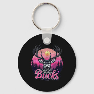 Buck Deer Hunting Hunter Girl Vintage Hunt  Keychain