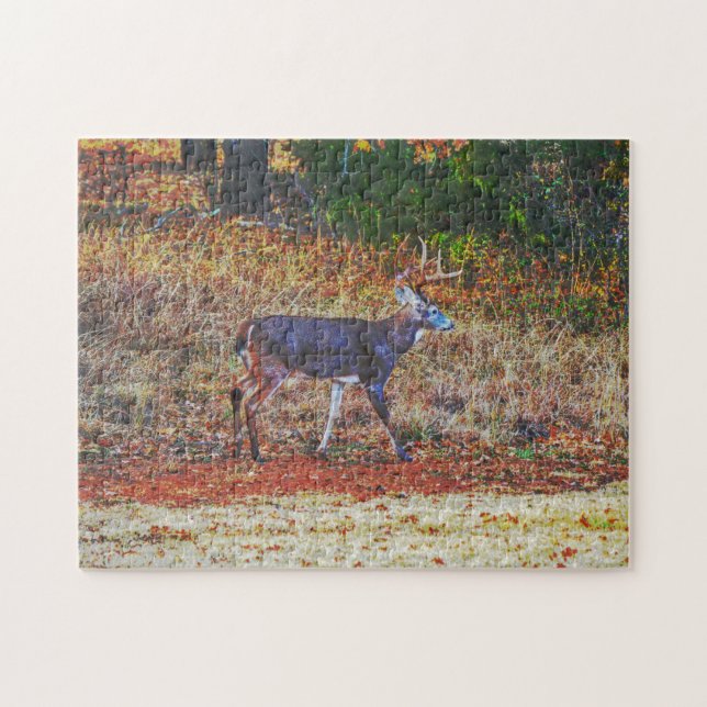 Buck Deer in a Meadow Art Puzzle (Horizontal)