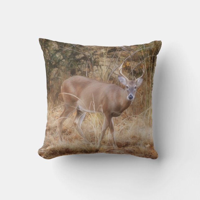 Buck Deer Wild Animal Texas Deer Art Coussin (Recto)