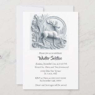 Buck Deer Winter Solstice Dinner  Invitation