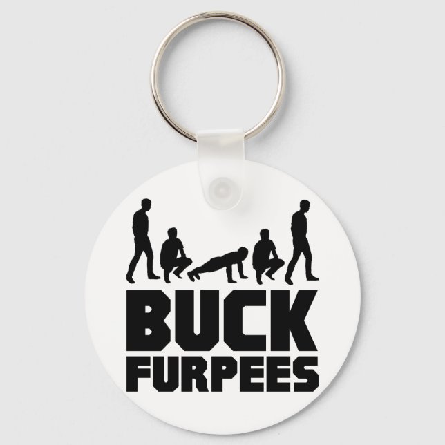 Buck Furpees -- Burpees Fitness Keychain (Front)