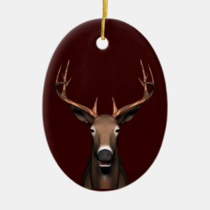Buck Head Ceramic Ornament