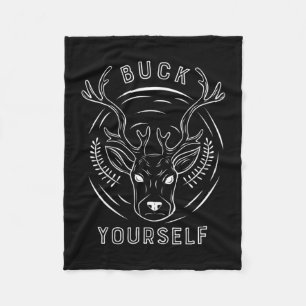 Buck Hunting Yourself Fleece Blanket