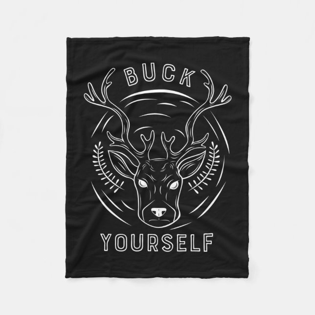 Buck Hunting Yourself Fleece Blanket (Front)