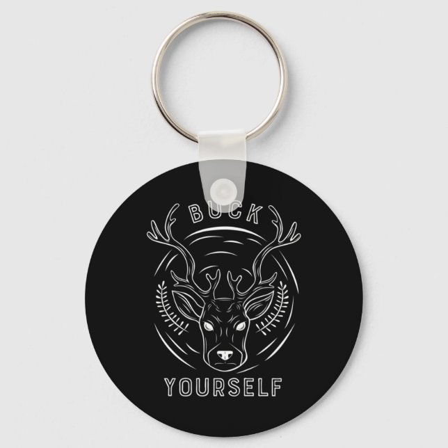 Buck Hunting Yourself Keychain (Front)