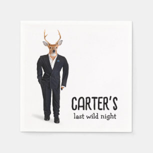 Buck In a Tuxedo for Bachelor Party Napkin