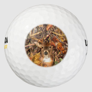 Buck in Fall Camo White Tail Deer Golf Balls