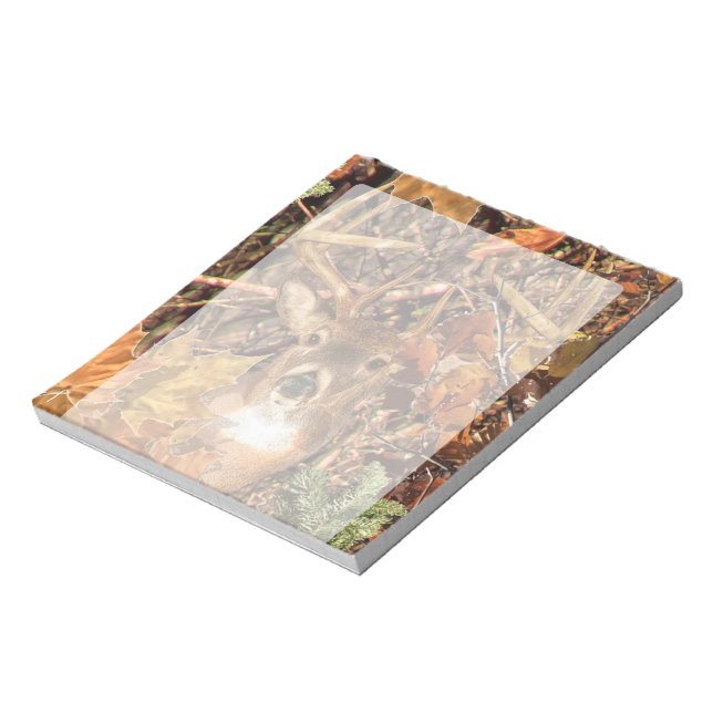 Buck in Fall Camo White Tail Deer Notepad (Rotated)
