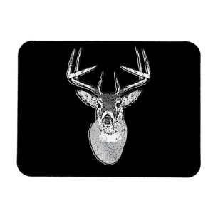 Buck on Black design White Tail Deer Magnet