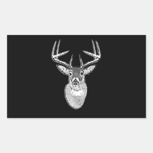 Buck on Black design White Tail Deer Sticker