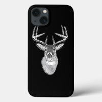Buck on Black  White Tail Deer