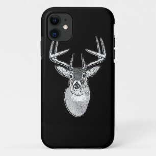 Buck on Bold Black White Tail Deer iPhone 11 Case
