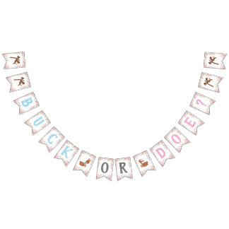 Buck or Doe? Baby Shower Reveal Bunting Flags