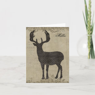 Buck Silhouette Personalized Notecard