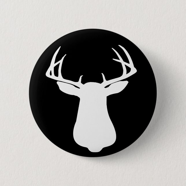 BUCK SILLHOUETTE 2 INCH ROUND BUTTON (Front)