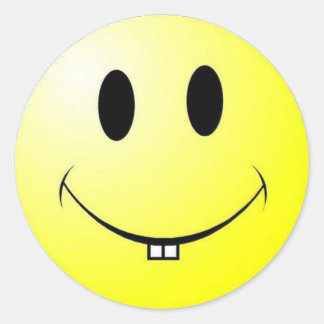 buck tooth classic round sticker