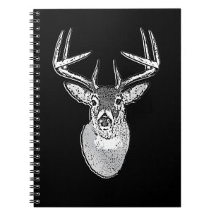 Buck trophy on Black White Tail Deer Notebook