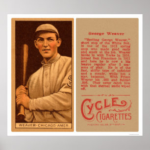 Buck Weaver White Sox Baseball 1912 Poster