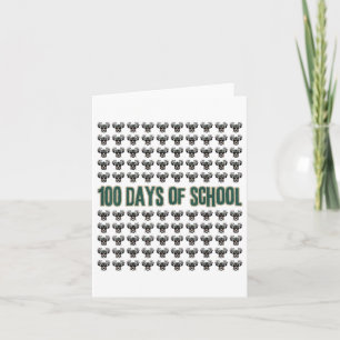 Bucked 100 Days Of School Deer Student Boy Girls Card